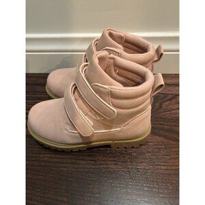 Tobfis Kids Waterproof Strap Work Boots, Pink, 11 M US